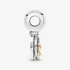 New Arrival 925 Sterling Silver Two-tone Happy Anniversary Dangle Charm Fit Original European Charm Bracelet Fashion Jewelry Acces281M