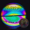 Мячи 7 # Светоотражающий баскетбольный мяч PU Износостойкий светящийся ночник Светящийся красочный баскетбольный подарок подростку Защита от утечки воздуха 231213