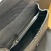 Bolsa feminina designer de moda preta bolsa de ombro caviar em forma de y bolsa com caixa de presente bolsas de corpo cruzado de couro genuíno para mulheres bolsa de alta qualidade