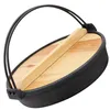 Pans Kichvoe Outdoor Griddle Sukiyaki Nabe Pot Set Single Serving Shabu Pan Wooden Lid Bbq Picnic Camping Cooking