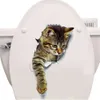 Stickers de toilette créatifs de toilette Home Decor View 3d Cats Sticker Wall Sticker Stickers Animaux Pet Animal PVC Art Mur Affiche