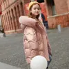 Down Coat Girls Glossy Jackets Kids Thicken Warm Outterwear Fashion Hooded Coats Teens Cotton Overcoat Winter Casual Parkas 231214