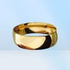 High polished classic men boy 18K gold 6mm 8mm Ring Silver 316L Stainless Steel Rings Fashion Women wedding Jewelry Lady Party Gif7748872