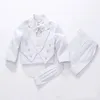Garnitury moda Whiteblack Baby Boys Suit Kids Blazers Boy na wesela