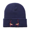 Ball Caps Frauen Männer Scary Horror Joker Augen Gestickte Strickmütze Warme Pullover Hip Hop Woolen Für