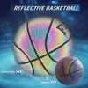 Bollar som säljer PU Basketball Reflective Ball Glow Basketball Size 7 Outdoor Indoor Ball Glowing Luminous Basketbol Gift 231213