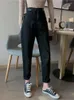 Женские джинсы, весна 2023, женские модные шаровары с высокой талией, мешковатые свободные женские джинсовые брюки-капри, джинсовые брюки для мам, X179