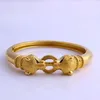 Fansheng hoge hoeveelheid charme Leopard bangle 24 k Solid Yellow Gold GF armbanden voor vrouwen mannen sieraden Afrikaanse Ethiopische gift223Q