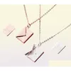 Pendant Necklaces Fashion 18K Gold Plated Stainless Steel Pendant Little Mes Envelope Chain Necklace For Girl8893617 Drop Delivery Jew Dhzsa