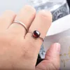 Wedding Rings ITSMOS Square Garnet Rings Birthstone Gemstones s925 Sterling Silver Stackable Solitaire Ring Jewelry Birthday Gifts for Women 231214