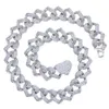 Colliers glacés Bling 14mm CZ coeur serrure cubaine lien chaîne collier avec AAA CZ en forme de coeur chaîne tour de cou femmes Hip Hop bijoux 231214