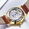 Wristwatches Two-pin Semi-automatic Mechanical Watch Men With Calendar Leisure Steel Waterproof Through