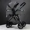 Strollers# Check pattern baby stroller 3 in 1 high landscape carriage soft touch multicolor toddler bassinet puchair newborn cotton material street ba01 C23 Q231215