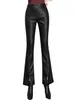 Women's Pants Bootcut Clothes Spring Autumn And Winter 2023 Black Leather Straight Drooping Casual