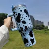 40oz tumbler designer tumblers colorful leopard milk design stainless steel with Logo handle lid straw beer mug water bottle outdoor camping cup