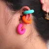 Backs kolczyki Koreański akrylowy kółko klips dla kobiet mróz kolorowe masywne okrągłe mankiet uszy oświadczenie gęste earklips biżuteria