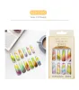 12pcs/set gradient longfoin coffin fake neals rainbow ballerinaフルカバーネイルアートヒント美しさ人工爪マニキュアチャームll