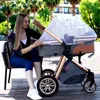 Passeggini# Passeggini# 2021 Passeggino High Landscape 3 in 1 Carrozzina di lusso Passeggino Cradel Marsupio Kinderwagen Car311o Q231215