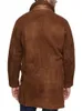 Vestes pour hommes Une fois les hommes hiver automne veste chaude hommes décontracté vintage hommes marron noir gris fourrure col rabattu polaire vêtements d'extérieur S-5XL 231213