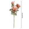 Fiori decorativi 1pc simulato in stile europeo decorazione per la casa di fiori artificiale matrimonio 3 teste di seta rosa bouquet