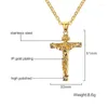 Pendant Necklaces 1pc Vintage Stainless Steel Jesus Cross Necklace For Women Men Religion Christian Jewelry Gifts