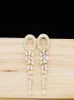 Boucles d'oreilles pendantes en or de lustre en orgure de lustre Dubaï 18 Karat Gold pour une fête de mariage élégante et magnifique L3526370