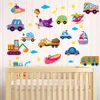 Cartoon Cars Airs Ships Wall Stickers Kids Study Sticker Children Rooms Decoration Transportation Diy Decals Lovely Room Posters