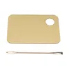 Makeup Sponges Nail Art Mixing Palette Acrylic Clean Portable Thumb Hole Gold Blending With Spatula For Liquid