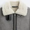 Futro męskie sztuczne zimowe lapy zamsz na jambsin amerykański w stylu High Street Jacket płaszcz Mężczyźni 231213
