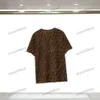 xinxinbuy 2024 Men women designer tee t shirt velvet Roma Double letter jacquard fabric blue black apricot brown M-2XL