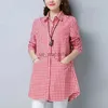 Women's Blouses Chemises Chemise à carreaux surdimensionnée pour femmes avec poches dames mode chemisiers élégants 2023 haut à manches longues Style coréen vêtements décontractés YQ231214