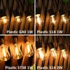 Décorations de Noël Plastique Connectable LED String Light Incassable E12 G40 ST38 IP44 Guirlande étanche Jardin Guirlandes lumineuses Décoration de mariage 231214