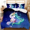 Bedding sets Cartoon Unicorn Cover Set Girls Kids Duvet Lovely Comforter Bed Linen Cute Kawaii 231214