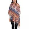 Basker kamouflage abstrakt tofs halsduk kvinnor mjuk geometrisk boho sicksack sjalar wraps lady vinter fall halsdukar