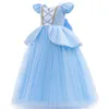 Платья для девочек Косплей Костюм Детская одежда для девочек Платье принцессы с блестками и перчатками с короной Бальное платье на день рождения 3-10 лет 231213