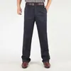 Herenbroek Casual broek Men Mannelijk merk Solid kleur Hoge taille los pure katoen dubbele plooi rimpel pant ygsha65 231213