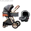Barnvagnar# barnvagnar# 2021 baby barnvagn hög landskap 3 i 1 vagn lyxiga barnvagn cradel spädbarn bärare kinderwagen car1 q231215