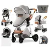 유모차# Royal Luxury Baby 3 in 1 유모차 높은 조경 접이식 Wagen 유모차 캐리지 휴대용 여행용 자동차 배달 아기, 어린이 dhw0g