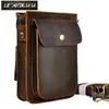 Crazy Horse Leather Multifunction Casual Daily Fashion Small Messenger One Shoulder Bag Designer Taille Belt Bag Telefoon Pouch 021 MX329I