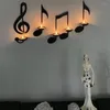 Bougeoirs porte-notes de musique décorations en fer support de bougie chauffe-plat 4 pièces symbole musical pour cadeau de pendaison de crémaillère de bureau