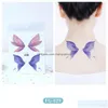 Temporäre Tattoos Arm Brust Tattoos Glitzer Farbverlauf Schmetterlingsflügel Tattoo Augenecke Gesicht Aufkleber Kinder Make-up Diy Fischschuppe S Dhtz8