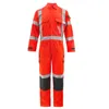 Herrspårsfall Hi Vis overaller med reflekterande ränder som arbetar dammsäkra kläder Skyddssäkerhetsarbetskläder
