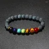Strand Kirykle Tiger Eye Stone 7 Chakra Bracelets Men Natural Reiki Healing Energy Beads Bangles Women Yoga Meditation Health Jewelry