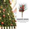 Dekorativa blommor 24 datorer Xmas Tree Decorations Hanging Pendant Christmas Diy Crafts Ornament Pine Branches With Cones