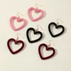 Pendientes colgantes moda lindo amor hueco simple floking heart heart ganchos para orejas para mujeres