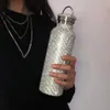 Butelka do butelki na oprogramowanie Costoso Rhinestone podwójna kubek na misja na kubek Diamentowa butelka z wodą przenośną na zewnątrz 190f
