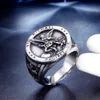 Eheringe Retro Katholischer Engel Michael Ring Herren Punk Edelstahl Ritter Saint Michael Schutz Ring Amulett Schmuck Geschenk 231213