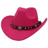 Nowy w stylu krajowym Tybetańsko -Western Cowboy Hat Top Autumn and Winter Men's Feel's Feel Nit Rivet Edge Jazz