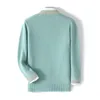 Herensweaters ATTYYWS Halfhoge kraag Pullover Sweater Gekleurd gebreid Business Casual 100% Australische wol Zweet met volledige mouw 231213
