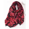 Schals Designer Schal Frauen Winter Kaschmir Halstuch Rose Print Schal Wraps Pashmina Marke Bufandas Weibliche Foulard 2023